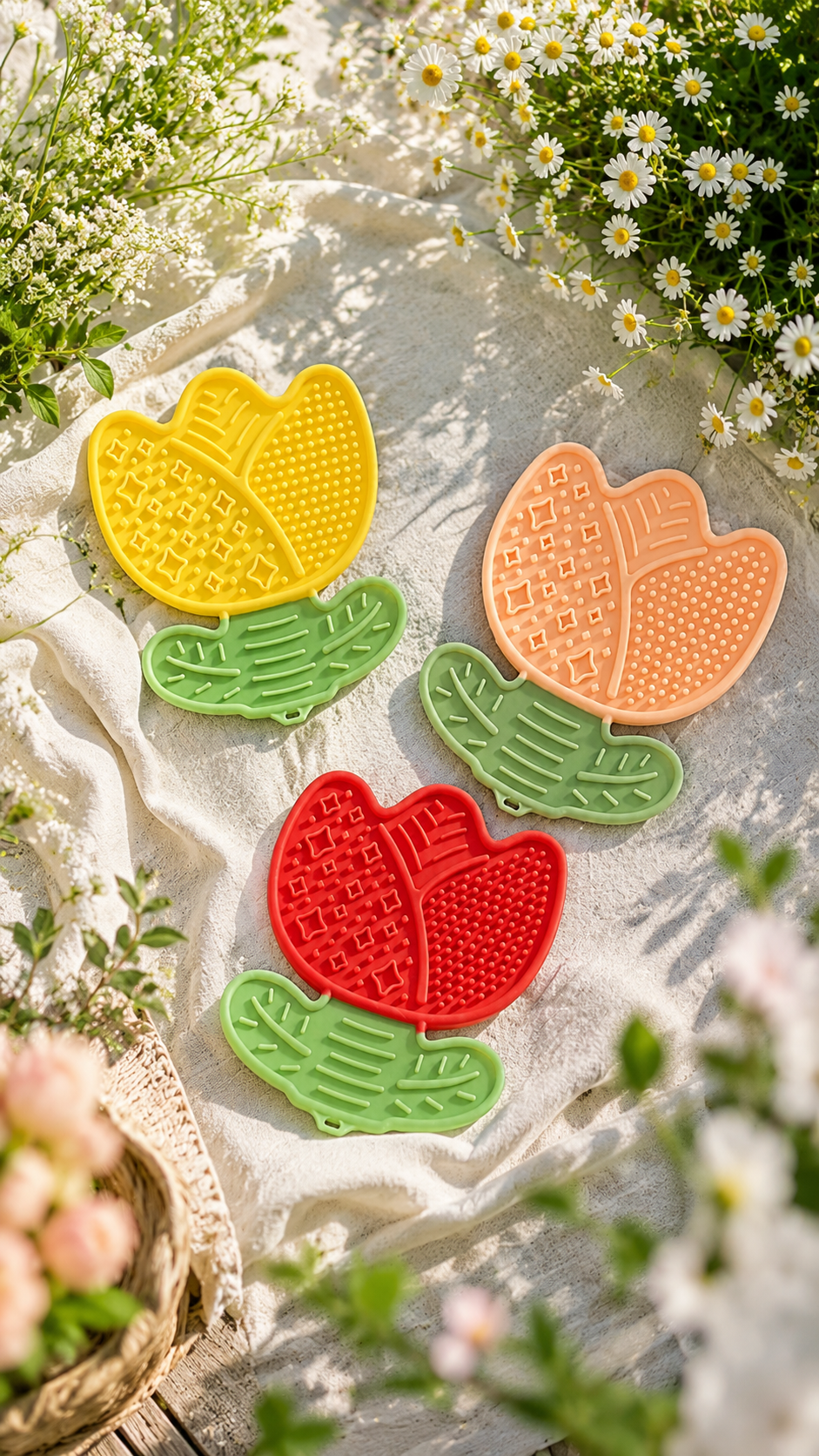 Tulip Flowers Pet Lick Mat